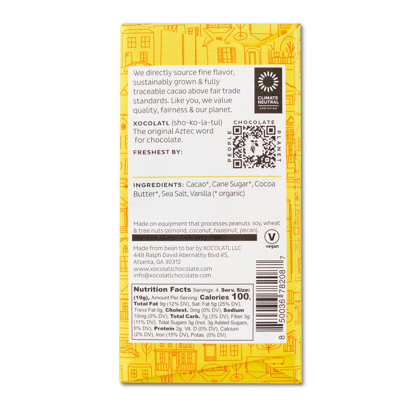 Xocolatl - Dark & Salty Dark Chocolate Sea Salt Bar