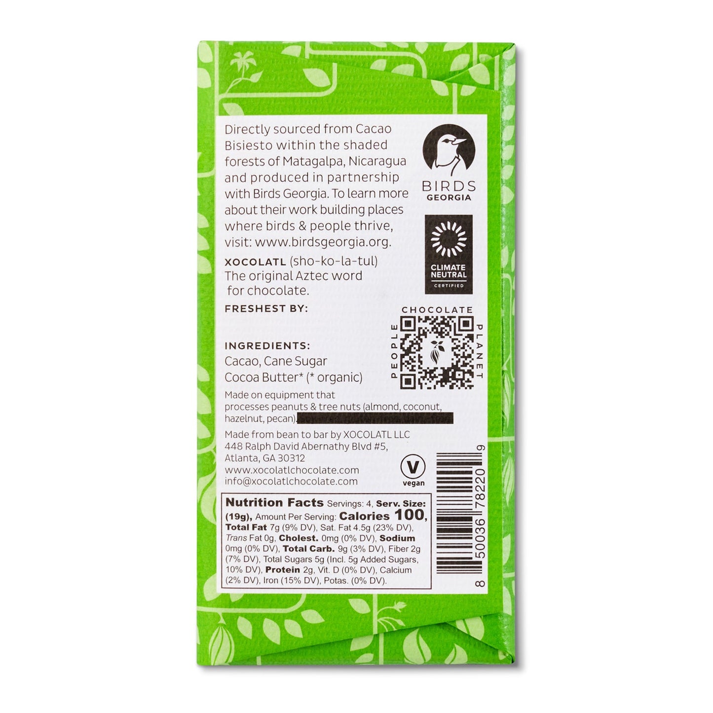 Xocolatl - Matagalpa, Nicaragua, 72% Dark Chocolate Bar